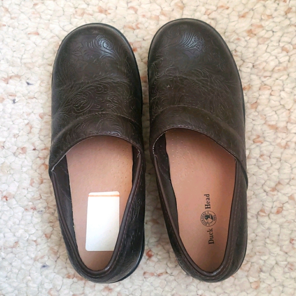 Brown clogs